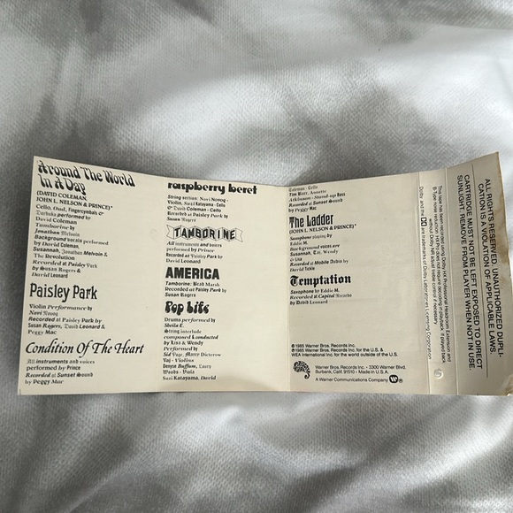 Prince & the Revolution cassette tape sleeve. “Around the world in a day”. - Picture 4 of 7